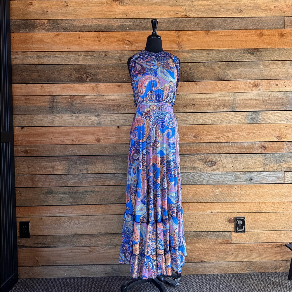 Karma Highway Boho Paisley Poly Silk Dress One Size NWT